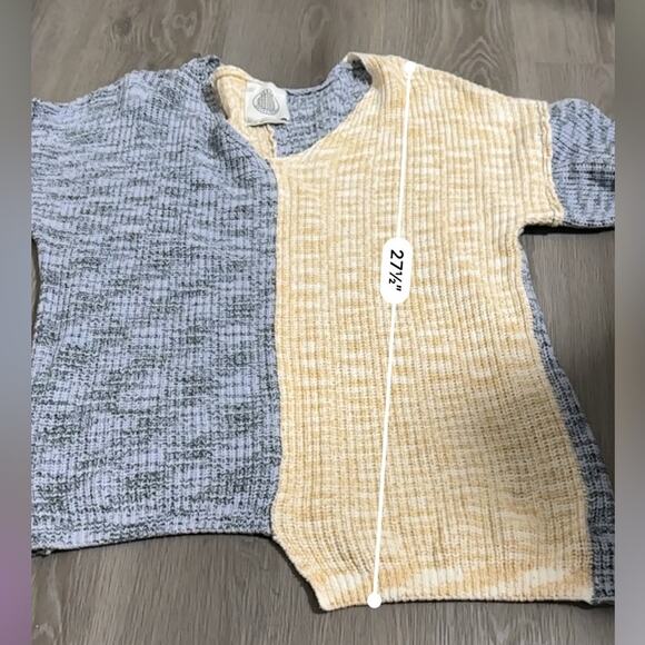 Urban Outfitters Blue & Beige Knit Long Sleeve Asymmetrical Sweater Size XS‎ - Picture 7 of 8